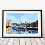 Limehouse Basin Marina Illustration Art Print, thumbnail 1 of 3