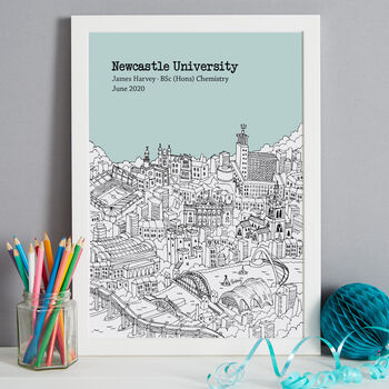 Personalised Newcastle Graduation Gift Print, 3 of 9