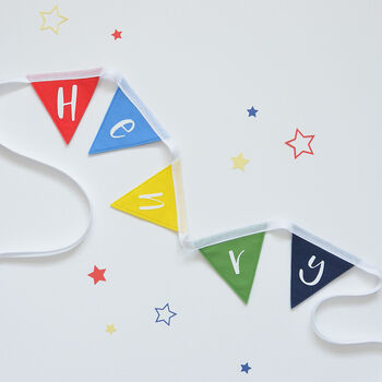 Personalised Colourful Bunting Boys Bedroom, 3 of 8