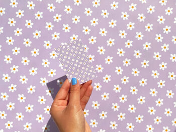 Daisy Smiles Lilac Wrapping Paper Sheets, 2 of 2