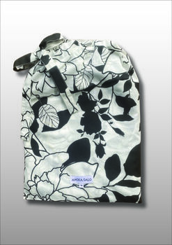 Organic Cotton Pyjama Set For Women – Black And White Floral Print Sustainable Loungewear With Fabric Gift Bag, 7 of 8