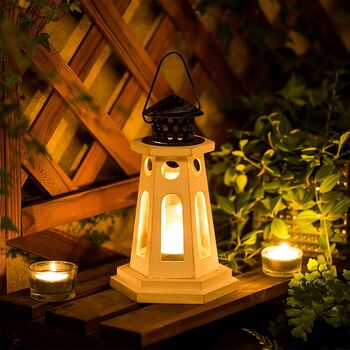 Tealight Distressed Wooden Decorative Candle Lantern, 3 of 9