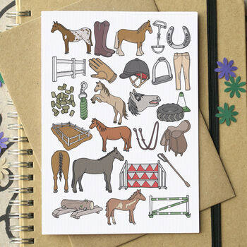 Horse Riding Alphabet Art Print Unframed, 3 of 4