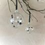 Set Of Six Monochrome Baubles Black And White Christmas Decor Bauble Set, thumbnail 6 of 7