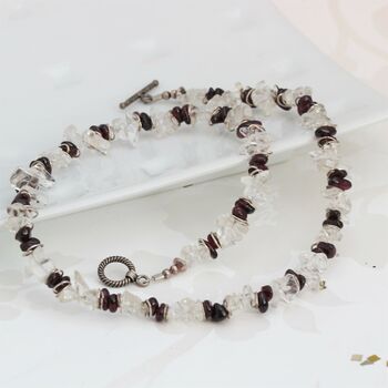 Gemstone Beaded With Crystal And Silver Collar Necklace, 5 of 6