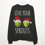 Love Your Sprouts Women's Christmas Sweatshirt, thumbnail 2 of 2