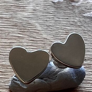 Heart Stud Earrings Sterling Silver, 4 of 4