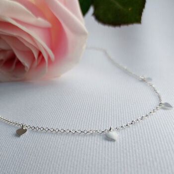Sterling Silver Multi Love Heart Charms Necklace, 9 of 10