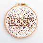 Personalised Rainbow Name Hand Embroidery Art, thumbnail 3 of 4