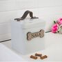 Personalised Farmhouse Pet Treat Tin With Walnut Nameplate, thumbnail 5 of 9