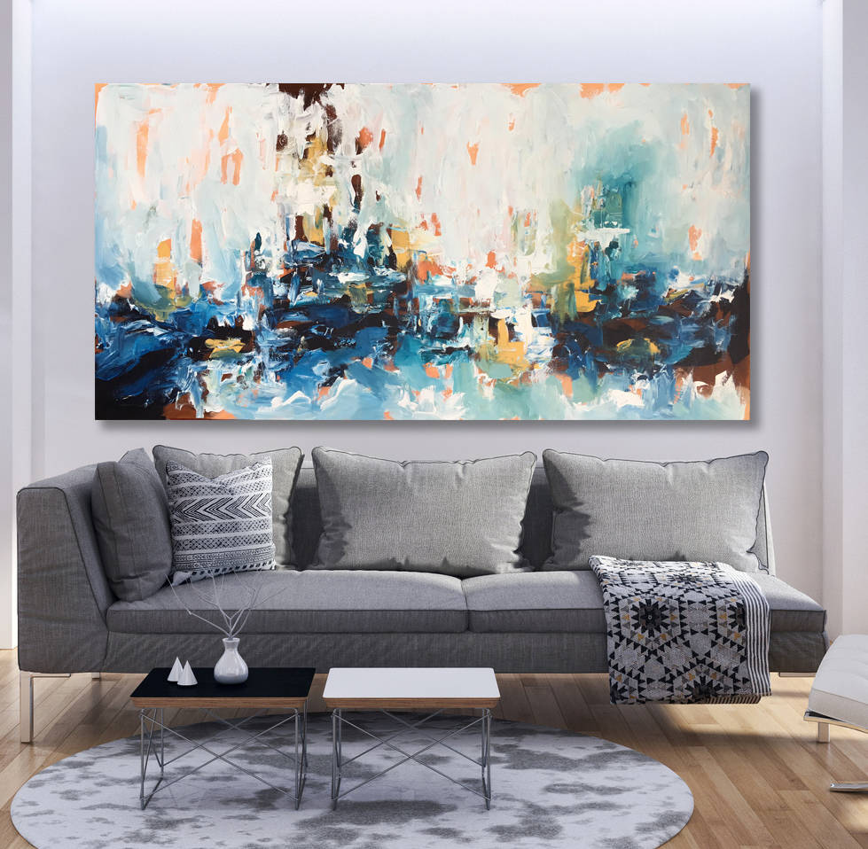 Large Original Acrylic Painting Canvas Art Abstract By