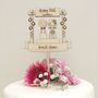 Personalised Wooden Wedding Anniversary Cake Topper, thumbnail 2 of 6