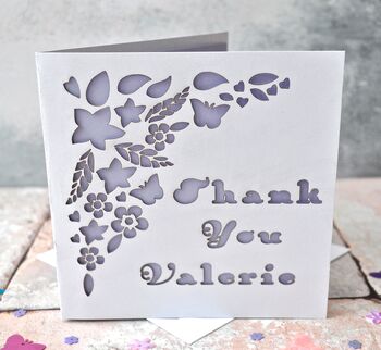 Personalised Laser Cut Thank You Card, 2 of 6