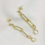 Franz Gold Plated Silver Chain Gemstone Drop Earrings, thumbnail 3 of 4