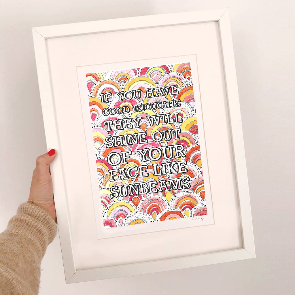 Good Thoughts Illustrated Typography Print By Gem Pang Illustration 