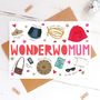 'Wonder Womum' Superhero Funny Mothers Day Card, thumbnail 1 of 2