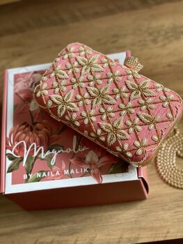 Jordan Pink Embroidered Purse In A Gift Box, 5 of 5