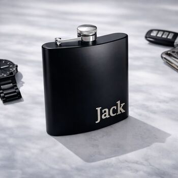 Personalised Stainless Steel Drinks Hip Flask, 3 of 4