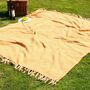Mustard Yellow Picnic Blanket With Tassels, thumbnail 5 of 8