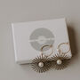 Gold Plated Star And Pearl Hoop Bridal Earrings, thumbnail 3 of 9