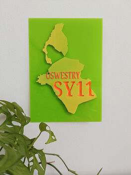 Personalised 3D Print Postcode Map, 4 of 6