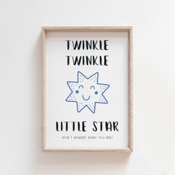 'Twinkle Twinkle Little Star' Nursery Rhyme Print, 3 of 5