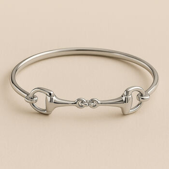Small Sterling Silver Snaffle Bangle, 3 of 7