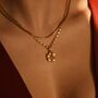 Hawaiian Necklace 18 K Gold Plumeria Flower Charm, thumbnail 4 of 5
