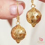 Gold And Silver Ball Boho Filigree Drop Earrings, thumbnail 2 of 9