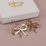 Golden Bow Hoop Earrings, thumbnail 3 of 4