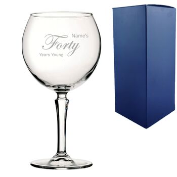 Personalised 40th Birthday Hudson Gin Glass, 2 of 8