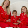 Personalised Matching Red Cotton Christmas Classic Pyjama Mum Child, thumbnail 1 of 9