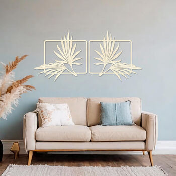 Wooden Tropical Wall Art Gift Set Of Two For Living Room Or Bedroom, 8 of 9