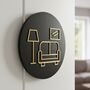 Living Room Door Sign In Matte Black Acrylic With Raised Sofa Design, thumbnail 4 of 6