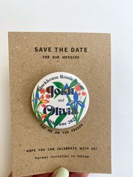 Iris Floral Save The Date Magnet, 3 of 5