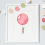 Personalised Children's Coral Balloon Otter Picture, thumbnail 1 of 10