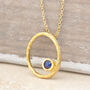 Sapphire September Birthstone Rose Gold Plated Necklace, thumbnail 2 of 6