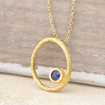 Sapphire September Birthstone Rose Gold Plated Necklace, 2 of 6