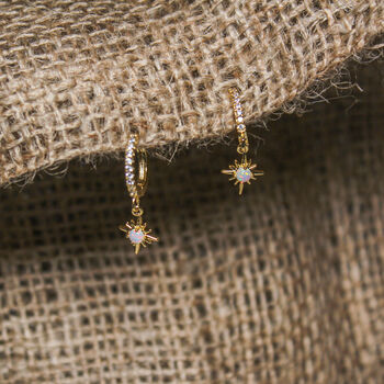 Neve Opal Star Huggie Bridesmaid Earrings | Gold Plated, 4 of 6