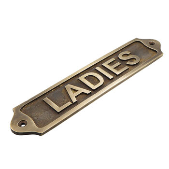 Custom Brass Plaque Ladies Wall Sign, 3 of 12