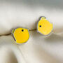 Sterling Silver Yellow Chick Stud Earrings, thumbnail 4 of 6