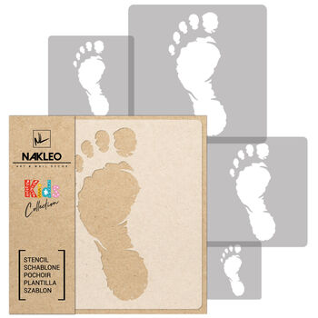 Reusable Plastic Stencils Five Pcs Foot With Brushes, 2 of 5