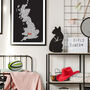 Personalised UK Women's Rugby Union Team Map, thumbnail 1 of 6