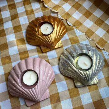 Scallop Shell Shaped Tealight Holder, 2 of 2