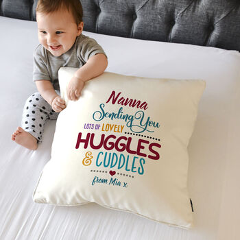 Personalised Sending You Lots Of Huggles Cushion, 2 of 10