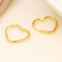 Gold Plated Sterling Silver Heart Hoop Earrings, thumbnail 3 of 4