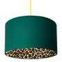 Leopard Print Lampshades In Hunter Green Cotton, thumbnail 2 of 10