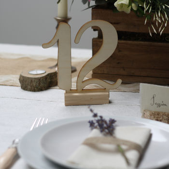 Wooden Calligraphy Table Numbers, 6 of 6