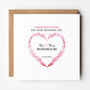 Pink Heart Mr And Mrs Wedding Card, thumbnail 1 of 4