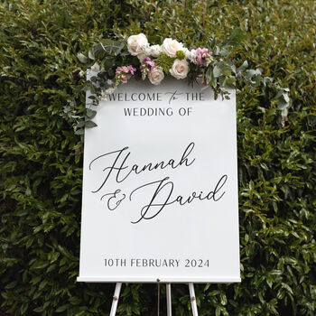 Simple Elegance Personalised Wedding Welcome Sign, 2 of 4